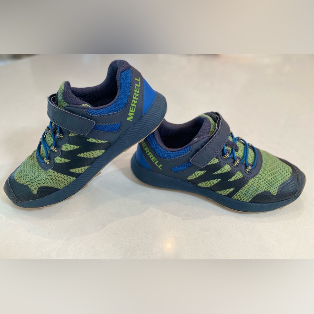 Merrell Nova, Boys size 3m, blue, lime green and gray